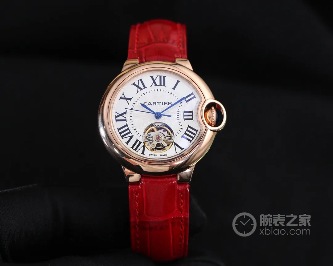 【Foreign trade import】💰1340! Cartier Blue Balloon Tourbillon Series Mechanical Women's Watch is now on the market. Blue hands, fully automatic mechanical watch, imported double-sided first layer waterproof cowhide, original steel buckle & 316L stainless steel strap, top 316 stainless steel case, super coated wear-resistant mirror, diameter 36*11