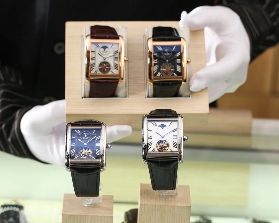 【Foreign trade import】💰1240! CARTIER TANK MC watch: Mechanically simple and elegant watch, stainless steel case, stainless steel multi-faceted crown, decorated with a multi-faceted synthetic spinel, simple and elegant square dial, sword-shaped hands, see-through checkered mechanical movement, elegant streamlined shell, retro luxury, adding a sparkling artistic sense to the watch! 12-digit stars & 6-digit flywheel series [Brand] Cartier (Excellent, Exquisite and Intelligent Work) Best Design [Fu] [Type] Exquisite Men's Watch (More Excellent) Real Man [Fu] (Legendary Sales) [Strap] Genuine cowhide leather strap (more comfortable) and deeply loved [Fu] [Movement] Super top mechanical movement (more stable) Perpetual and permanent [Fu] [Material] Mineral super strong mirror (more wear-resistant) Super thick feeling [Fu] Smart style [Fu] Atmospheric design [Fu] Return of the King [Fu] [Size] 42mm in diameter and 12mm thick Smart launch! Welcome to reprint [post] [post]