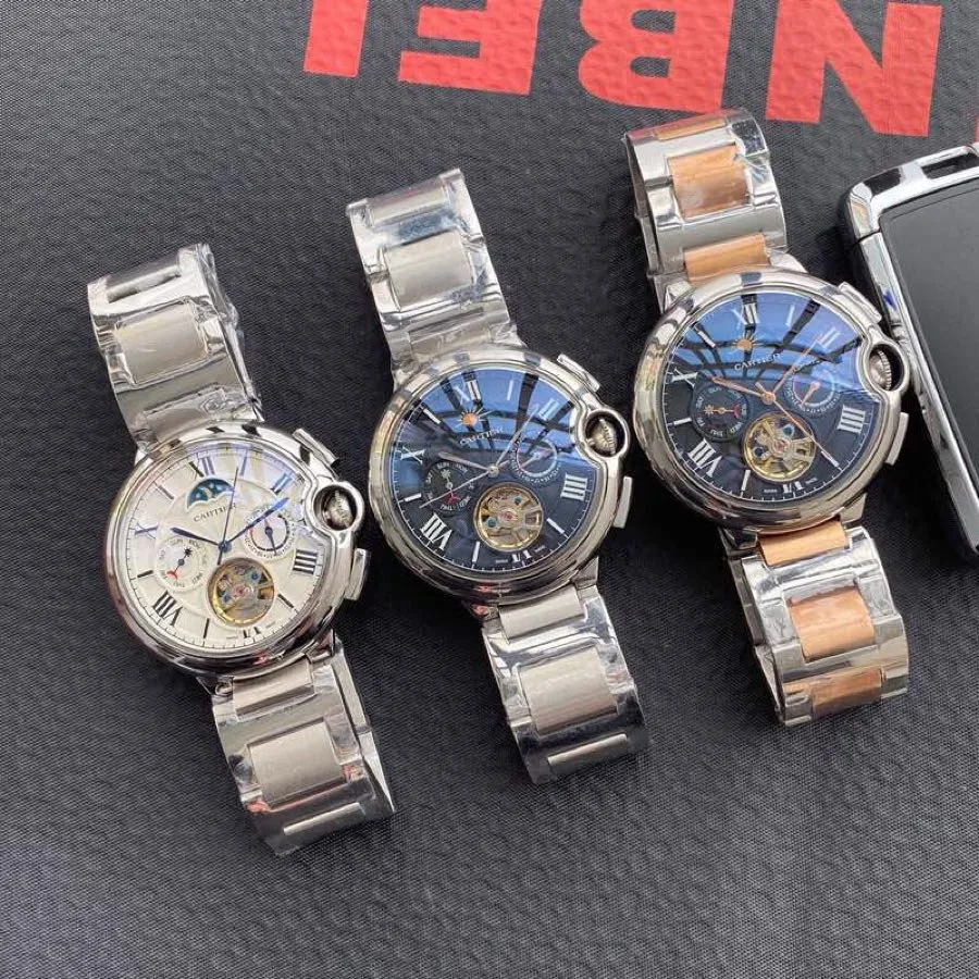 [High-end import]💰1200 Cartier🔥Best design🔥Exclusive debut🔥 [Type]: Fine men's watch [Strap]: Genuine leather strap [Movement]: High-end fully automatic mechanical movement [Mirror]: Mineral-strengthened glass (higher definition) Elegant taste Vast atmosphere Ingenuity A treasure for the wrist Size: 43mm in diameter and 12mm thick Hot sale on the market! Welcome to reprint!