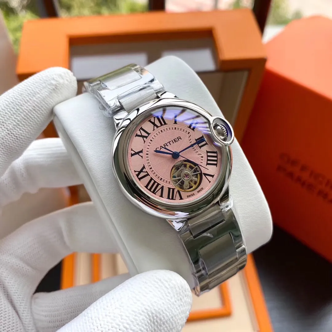 【Foreign trade import】💰1320! The Cartier Blue Balloon series and tourbillon mechanical women's watches are now on the market, exuding fashionable beauty. The operation of the movement flywheel is clear at a glance, showing nobility and luxury. Paired with imported Italian calfskin, it perfectly blends classicity and innovation. The diameter is 36mm wide and the thickness is 11mm🔥The top products are constantly produced🔥
