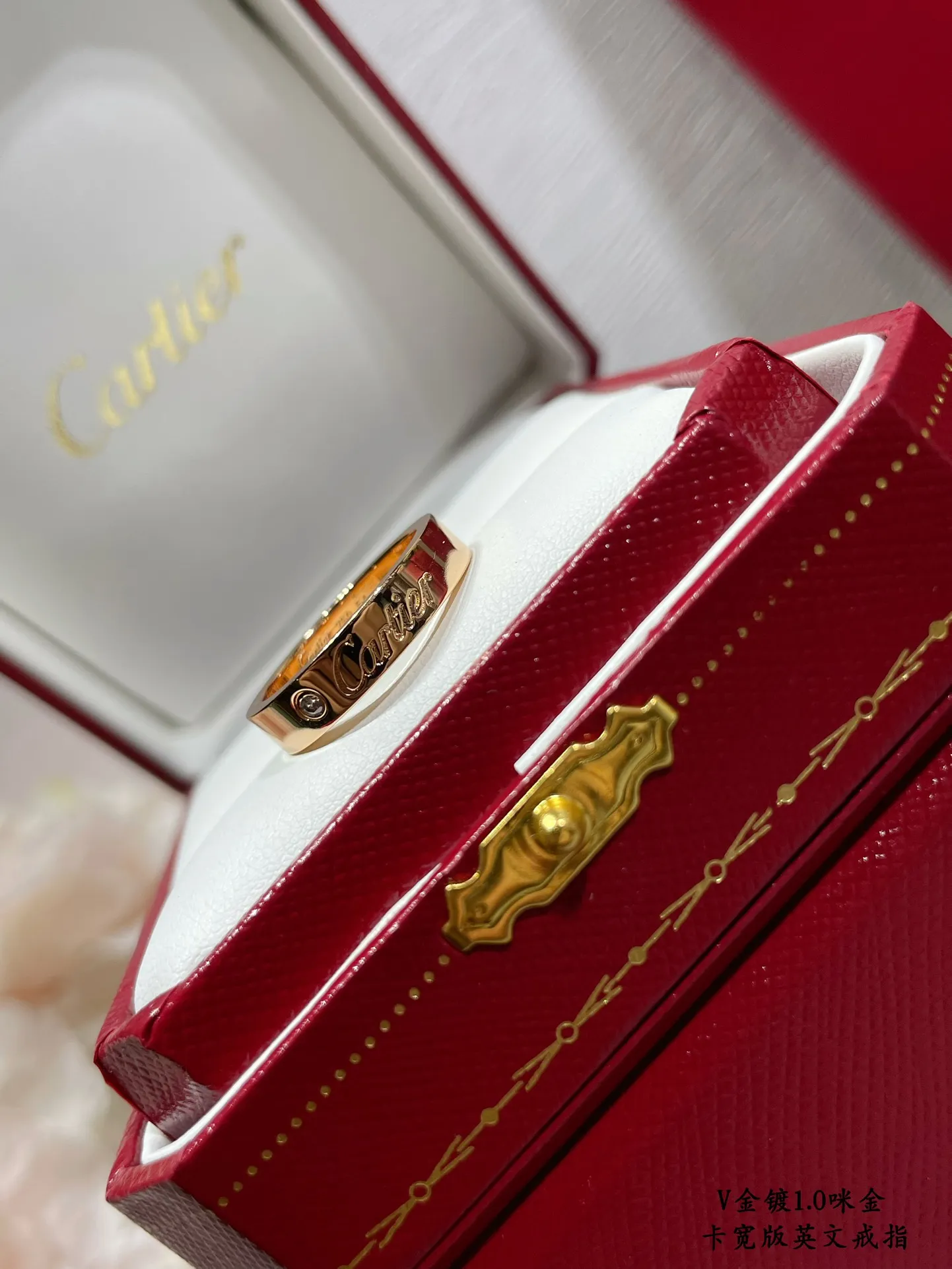 【High Quality】💰440! Cartier CNC wide version English ring💍The most popular ring💍💋💄 Timeless classic, very popular in recent years, high-end, high-carbon diamond micro-inlay material, same craftsmanship, different price, real gold texture