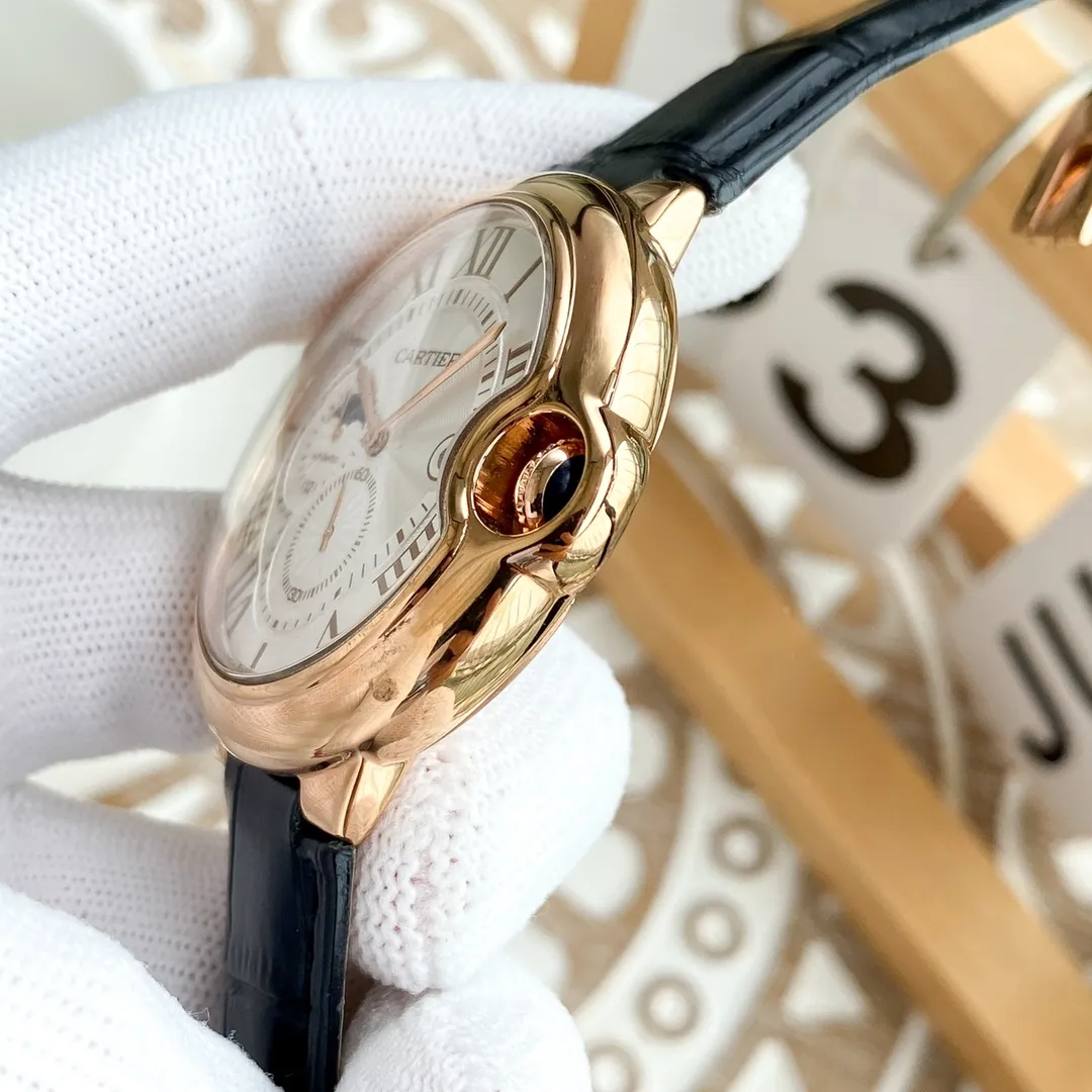 【Foreign trade import】💰1500! Cartier-Cartier ‼ ️Exquisite men's watch, noble and elegant, four-hand separated design, gentlemanly style, excellent quality, hot selling all over the city. Using fully automatic mechanical movement, top-grade 316 stainless steel case, imported calfskin strap, mineral super mirror, size 46*13🔥Top quality products are constantly produced🔥