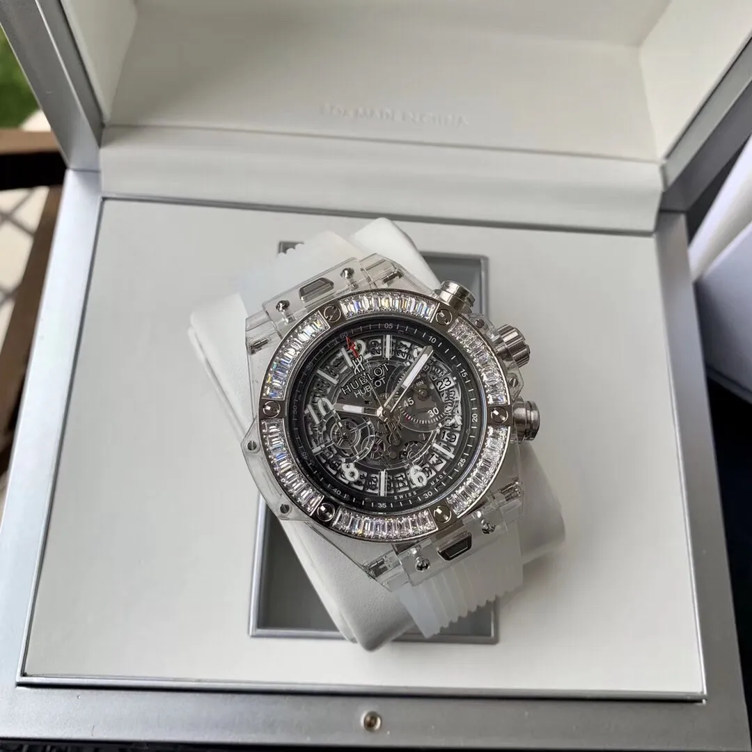 【Foreign trade import】💰1360! Hublot-Hublot ‼ ️Big Bang Unico magic transparent watch, equipped with running seconds quartz movement, fully transparent men's watch, original Xin organic glass transparent case, fashionable men's trendy items, please look for exclusive quality! ! 🔥Top quality products are constantly produced🔥