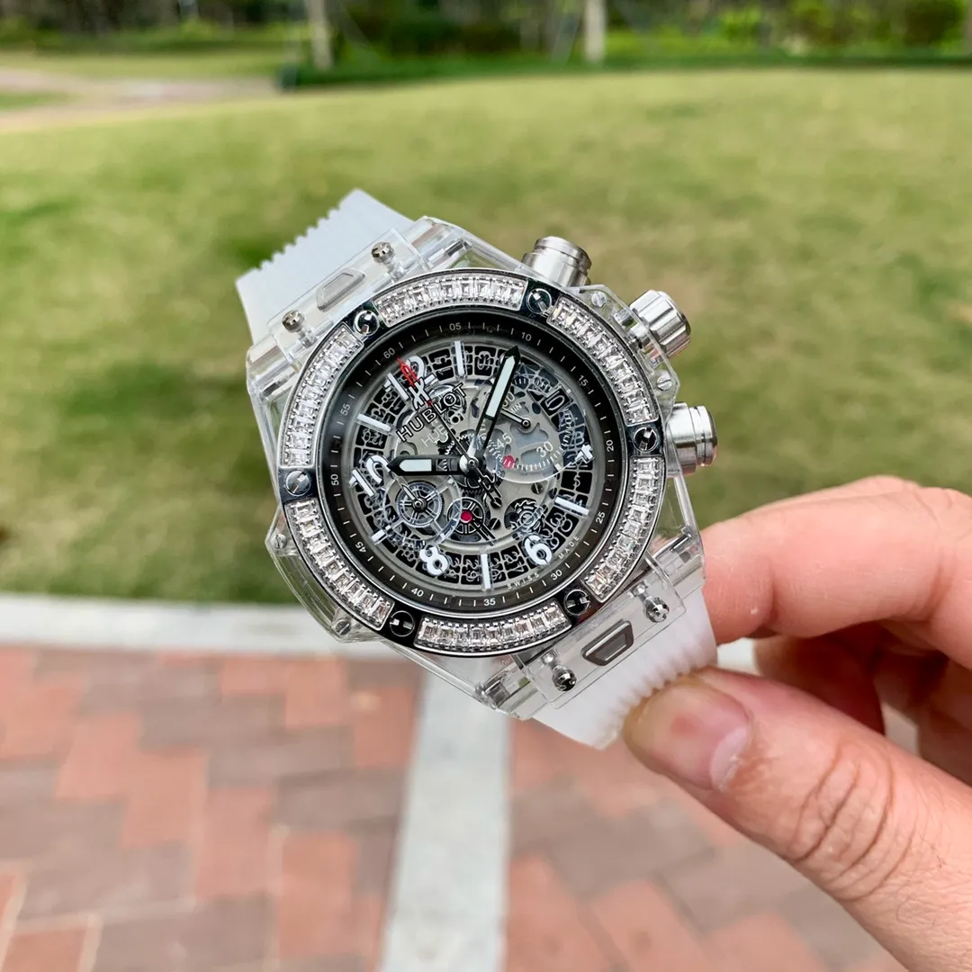 【High-end replica】💰1440! Hublot-Hublot ‼ ️Big Bang Unico magic transparent watch, equipped with running seconds quartz movement, fully transparent men's watch, original Xin organic glass transparent case, fashionable men's trendy items, please look for exclusive quality! ! 🔥Top quality products are constantly produced🔥