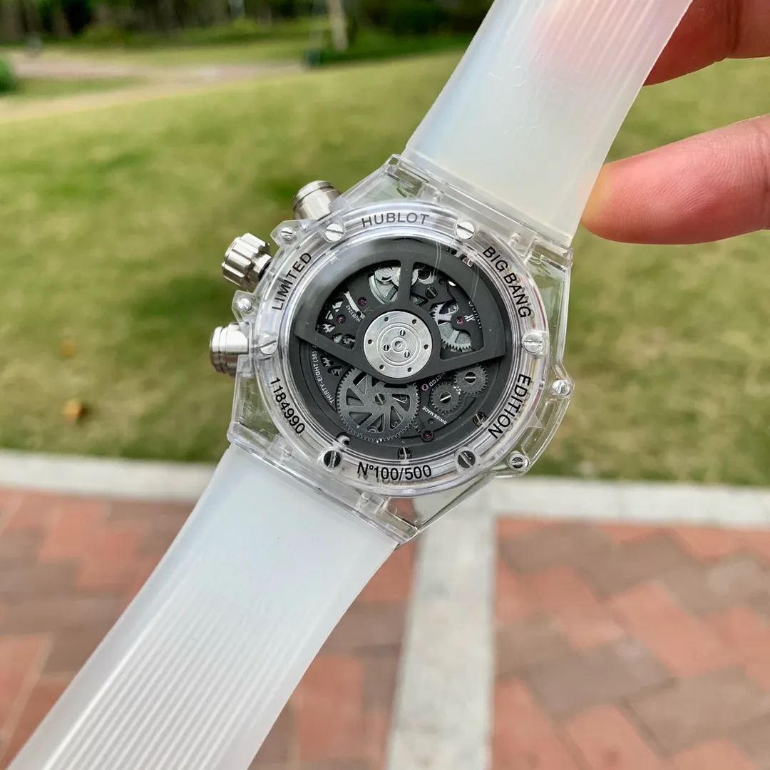 【High-end replica】💰1440! Hublot-Hublot ‼ ️Big Bang Unico magic transparent watch, equipped with running seconds quartz movement, fully transparent men's watch, original Xin organic glass transparent case, fashionable men's trendy items, please look for exclusive quality! ! 🔥Top quality products are constantly produced🔥