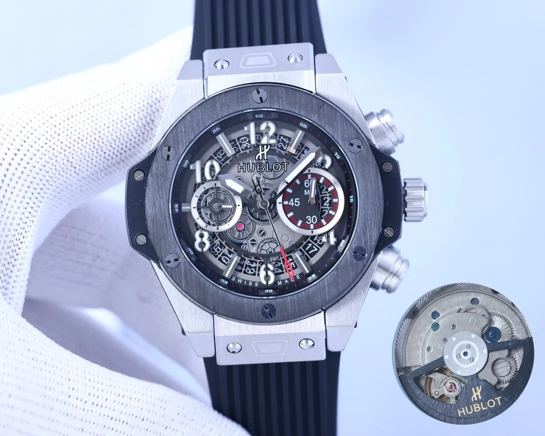 【High-end replica】💰1720! Hublot - Hublot🔥Mechanical version👉🏻Excellent men's watch, multi-functional design, noble atmosphere, gentleman style, excellent quality, hot selling all over the city. It adopts fully automatic imported Citizen 8215 mechanical movement, top-grade 316 stainless steel case, natural rubber strap, mineral super mirror, size 46*13🔥Top product, high quality products constantly🔥