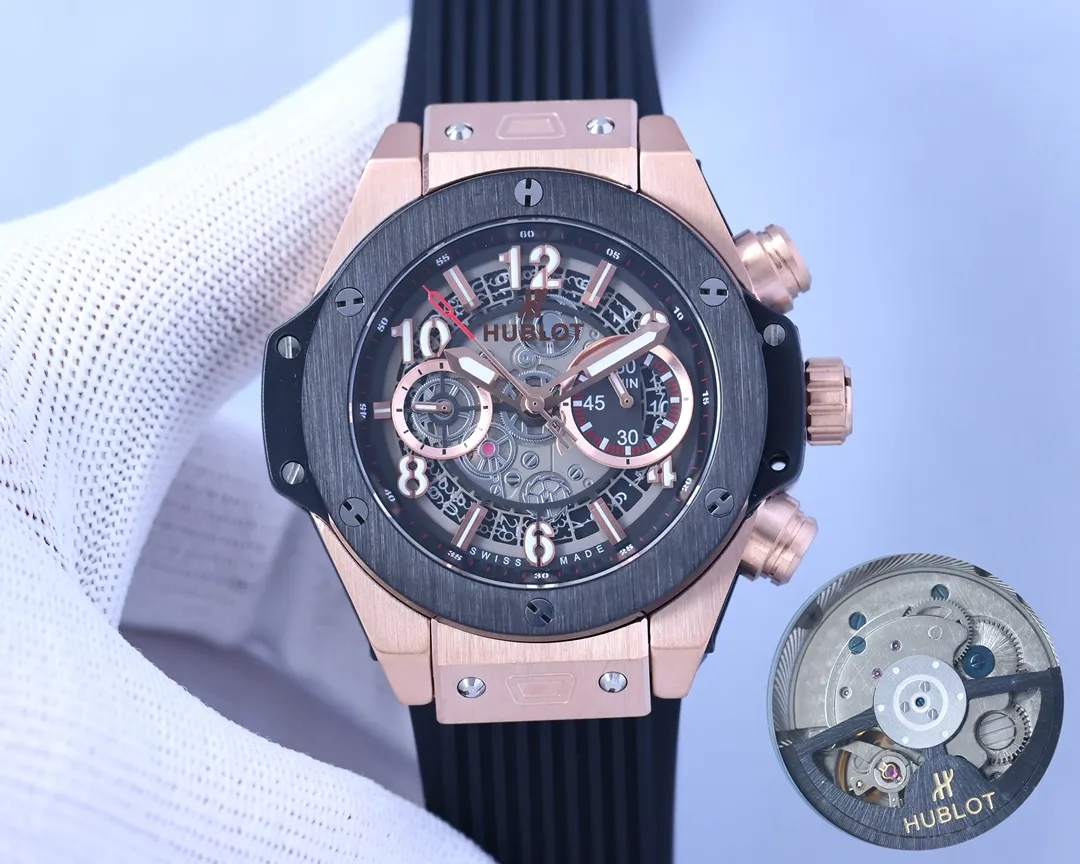 【High-end replica】💰1720! Hublot - Hublot🔥Mechanical version👉🏻Excellent men's watch, multi-functional design, noble atmosphere, gentleman style, excellent quality, hot selling all over the city. It adopts fully automatic imported Citizen 8215 mechanical movement, top-grade 316 stainless steel case, natural rubber strap, mineral super mirror, size 46*13🔥Top product, high quality products constantly🔥