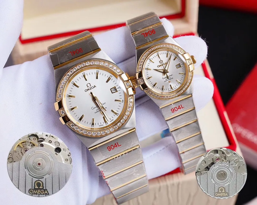 [High-end replica] 💰1920 one! OMEGA-OMEGA‼ The Constellation series displays a timeless and charming design concept with its famous "Griffes" and eye-catching dial. Elegant "Clous de Paris" literal design, calendar display function at 3 o'clock. Men's model: built-in imported 9015 movement mechanical (zero repair). Female model: built-in imported 9015 movement mechanical (zero repair)...Swiss quality 100% super waterproof luminous sapphire glass back design, size male 38mmx10.5, female 27mmx10.5 🔥Top product Excellent products 🔥