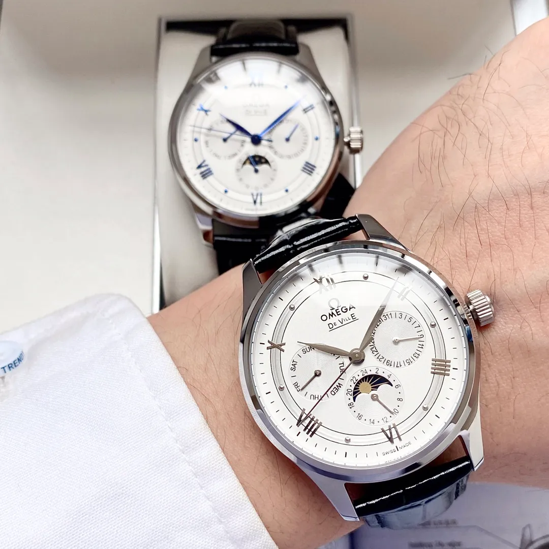 【Customized all-in-one machine】💰1720! Omega-Omega men's watch imported fully automatic 9015 all-in-one mechanical movement wear-resistant and scratch-resistant sapphire mirror 316L stainless steel case genuine calfskin strap fashionable design business casual size: diameter 40mm thickness 12mm