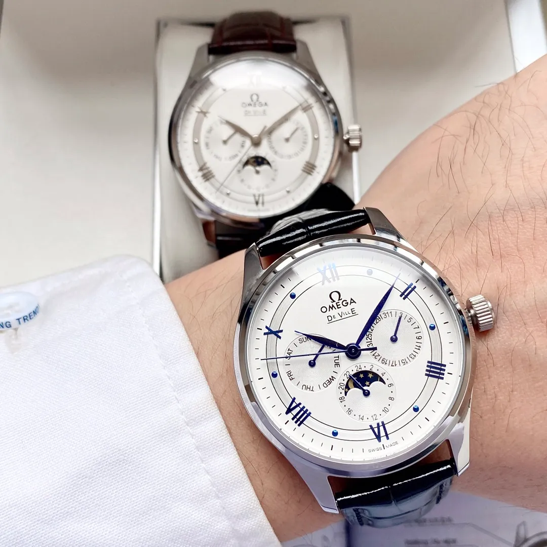 【Customized all-in-one machine】💰1720! Omega-Omega men's watch imported fully automatic 9015 all-in-one mechanical movement wear-resistant and scratch-resistant sapphire mirror 316L stainless steel case genuine calfskin strap fashionable design business casual size: diameter 40mm thickness 12mm