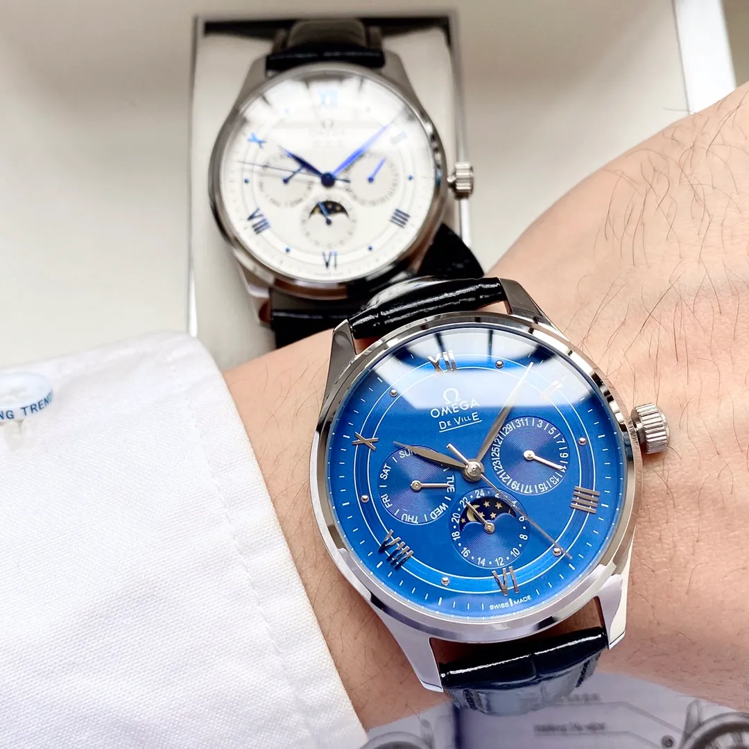 【Customized all-in-one machine】💰1720! Omega-Omega men's watch imported fully automatic 9015 all-in-one mechanical movement wear-resistant and scratch-resistant sapphire mirror 316L stainless steel case genuine calfskin strap fashionable design business casual size: diameter 40mm thickness 12mm
