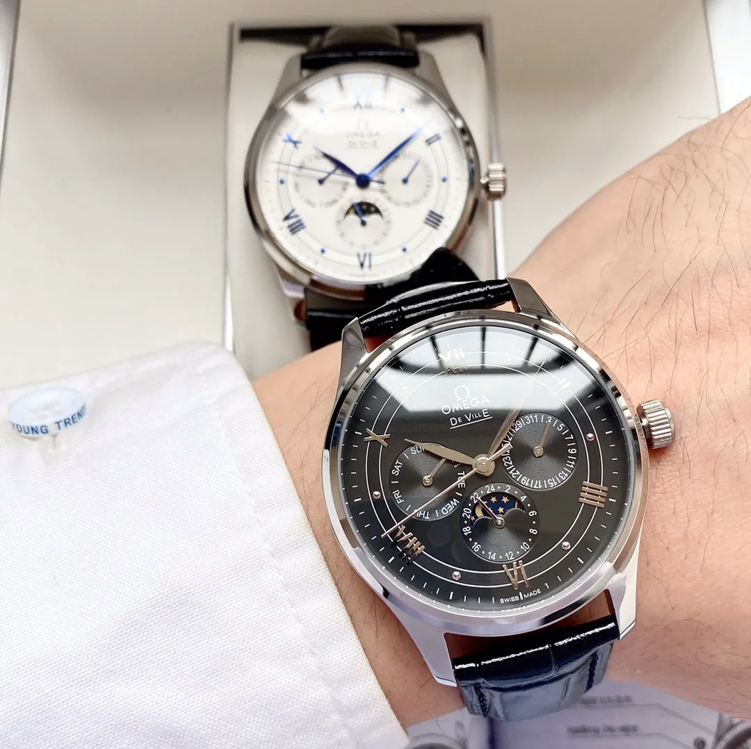 【Customized all-in-one machine】💰1720! Omega-Omega men's watch imported fully automatic 9015 all-in-one mechanical movement wear-resistant and scratch-resistant sapphire mirror 316L stainless steel case genuine calfskin strap fashionable design business casual size: diameter 40mm thickness 12mm