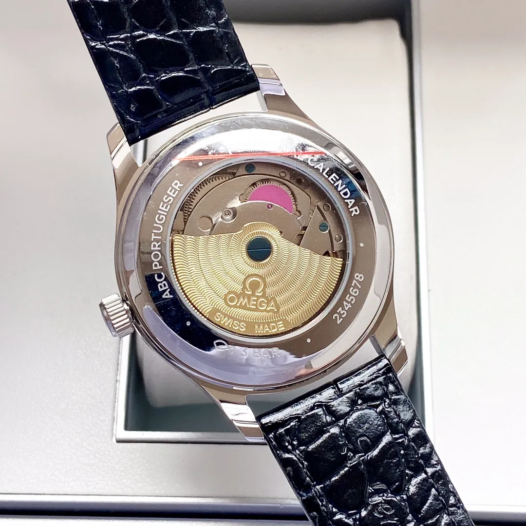 【Customized all-in-one machine】💰1720! Omega-Omega men's watch imported fully automatic 9015 all-in-one mechanical movement wear-resistant and scratch-resistant sapphire mirror 316L stainless steel case genuine calfskin strap fashionable design business casual size: diameter 40mm thickness 12mm