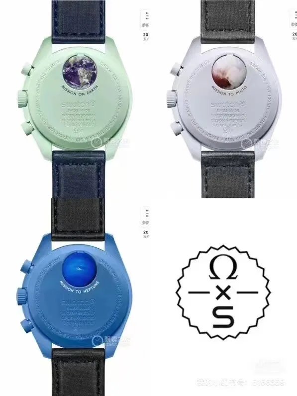 [Original order quality] 💰700! 【Purchasing quality】💰960! It’s hard to find a watch in the world❗️❗️❗️Omega x Swatch co-branded watch is here! ! !  A total of 11 models 🔵 respectively represent the sun, Mercury, Venus, Earth, Mars, Jupiter, Saturn, Uranus, Neptune, Moon, and Pluto in the solar system. Internally equipped is Swatch’s quartz chronograph movement. Interestingly, the battery cover of each watch is printed with a photo of the planet represented by the watch. The photo is said to be provided by NASA.