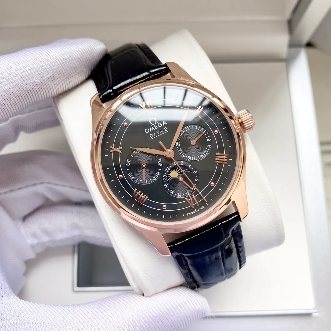 【Customized all-in-one machine】💰1720! Omega-Omega men's watch imported fully automatic 9015 all-in-one mechanical movement wear-resistant and scratch-resistant sapphire mirror 316L stainless steel case genuine calfskin strap fashionable design business casual size: diameter 40mm thickness 12mm