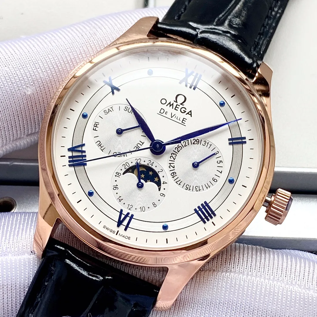【Customized all-in-one machine】💰1720! Omega-Omega men's watch imported fully automatic 9015 all-in-one mechanical movement wear-resistant and scratch-resistant sapphire mirror 316L stainless steel case genuine calfskin strap fashionable design business casual size: diameter 40mm thickness 12mm