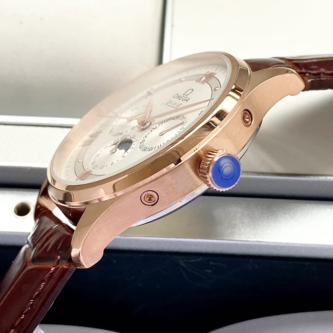 【Customized all-in-one machine】💰1720! Omega-Omega men's watch imported fully automatic 9015 all-in-one mechanical movement wear-resistant and scratch-resistant sapphire mirror 316L stainless steel case genuine calfskin strap fashionable design business casual size: diameter 40mm thickness 12mm