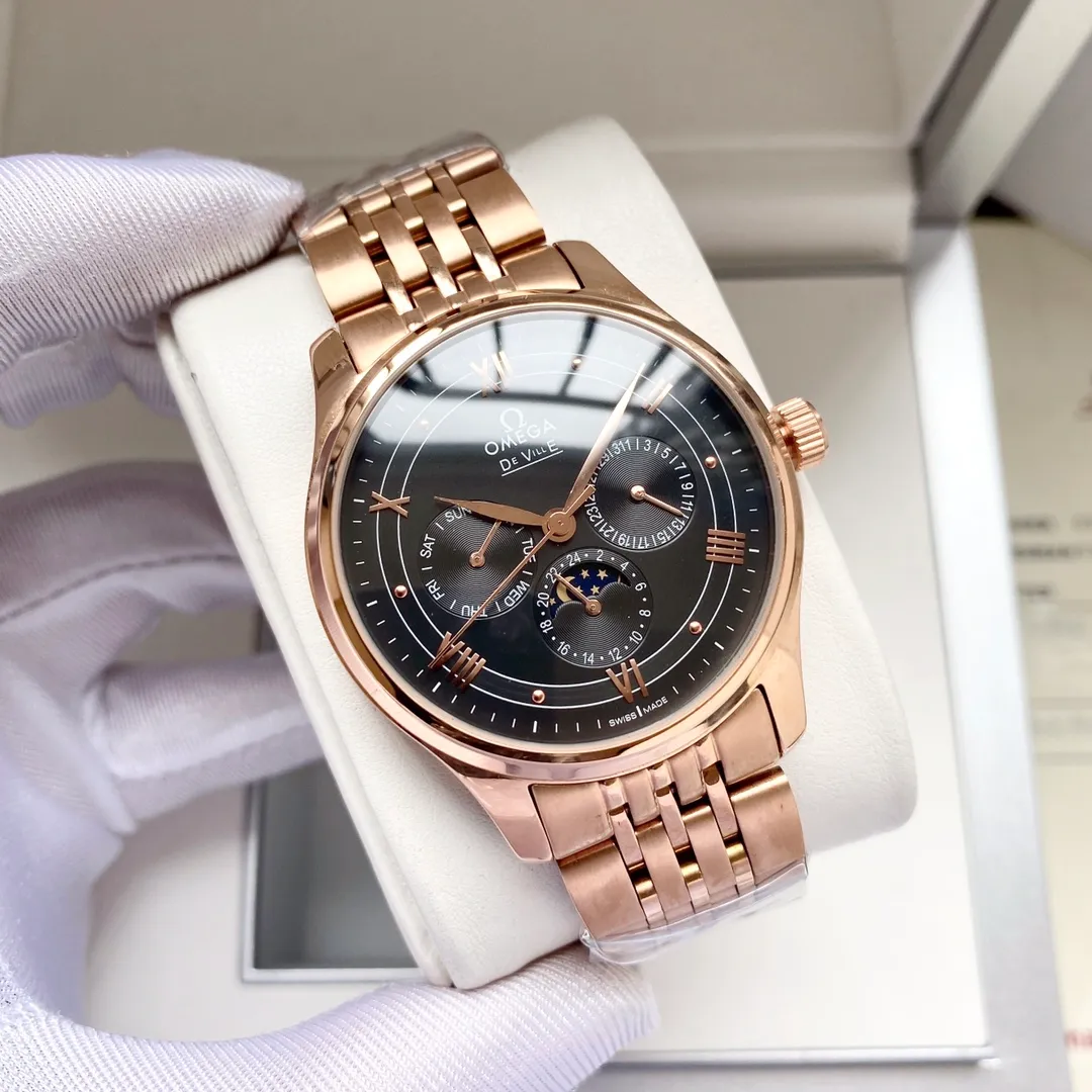 【Customized all-in-one machine】💰1720! Omega-Omega men's watch imported fully automatic 9015 all-in-one mechanical movement wear-resistant and scratch-resistant sapphire mirror 316L stainless steel case stainless steel strap fashion design business casual size: diameter 40mm thickness 12mm
