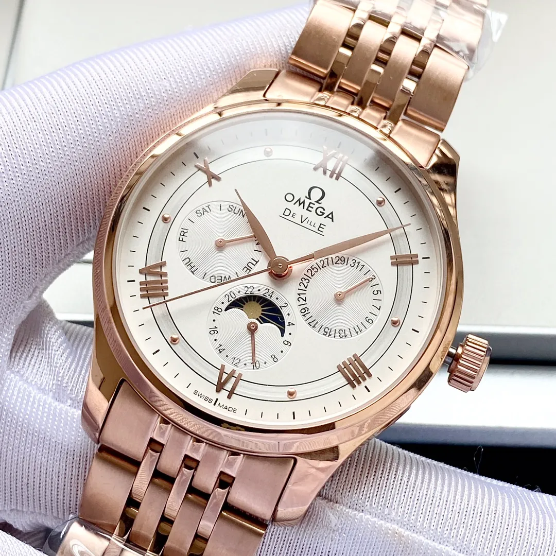 【Customized all-in-one machine】💰1720! Omega-Omega men's watch imported fully automatic 9015 all-in-one mechanical movement wear-resistant and scratch-resistant sapphire mirror 316L stainless steel case stainless steel strap fashion design business casual size: diameter 40mm thickness 12mm