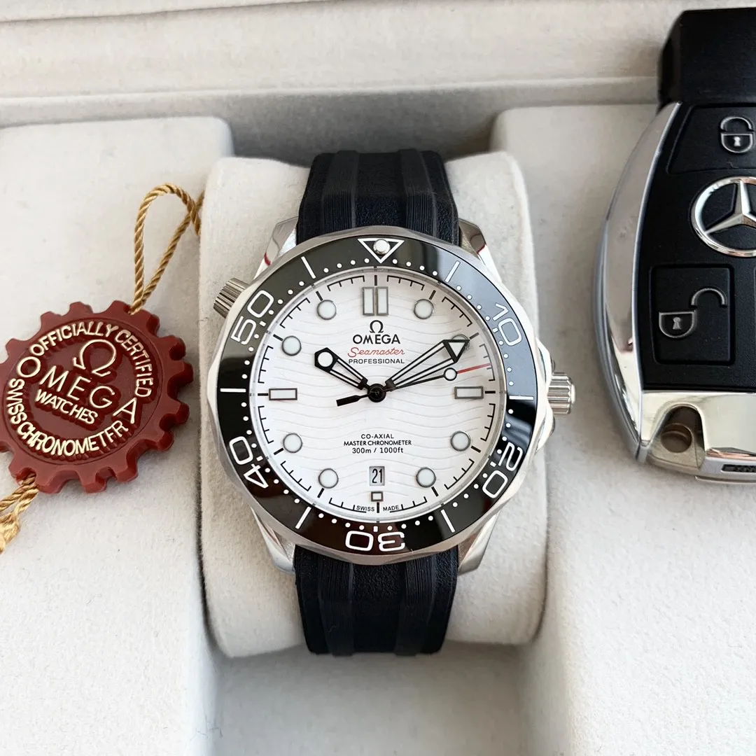 【Foreign trade import】💰1160! OMEGA - OMEGA🎉🎉🎉Seamaster series men's watch imported rubber strap, fully automatic mechanical movement, practical and strong 316L stainless steel case, original synchronous shell curvature [bracelet] imported rubber strap body is comfortable and durable, stainless steel strap achieves eternity, appreciate the Omega Master watch