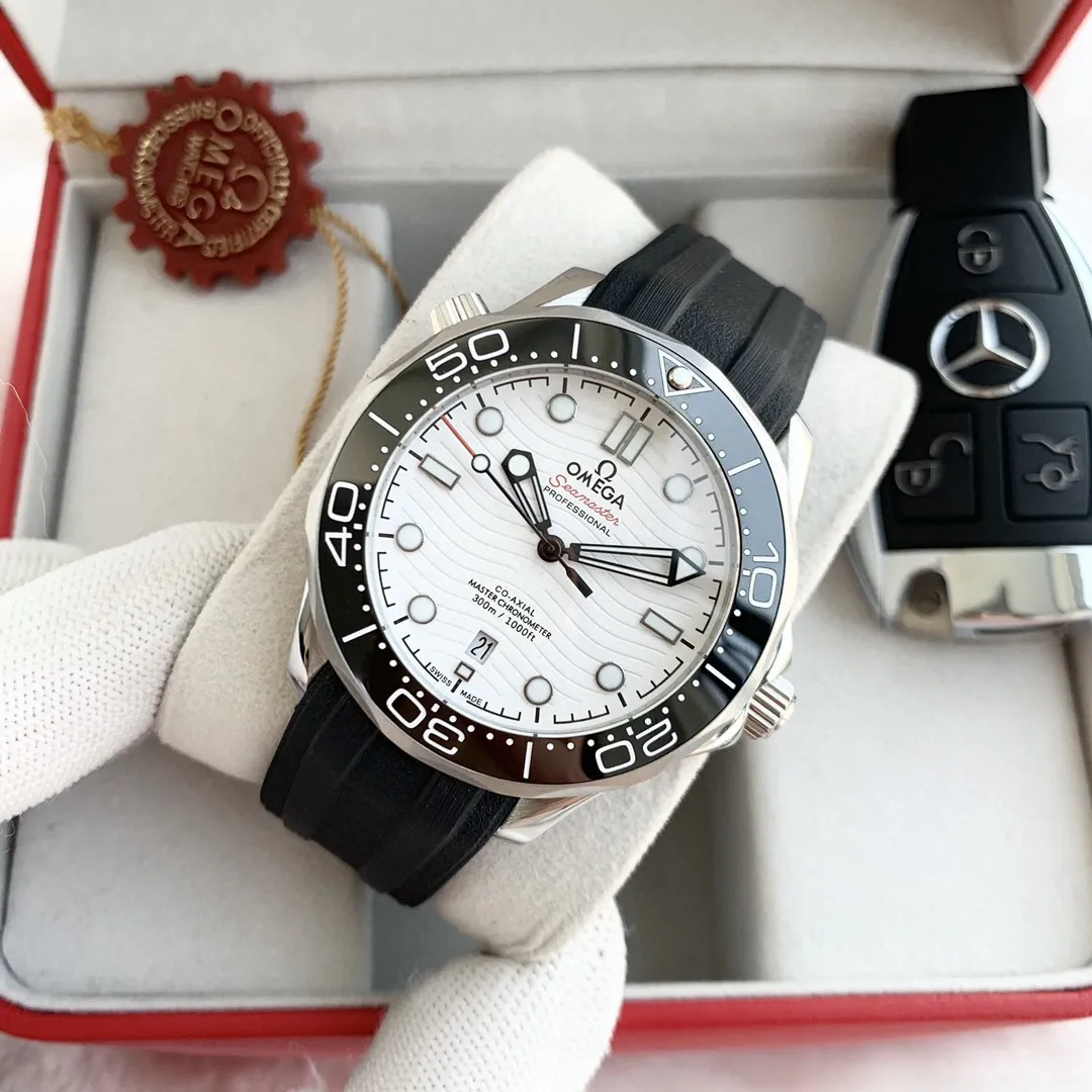 【Foreign trade import】💰1160! OMEGA - OMEGA🎉🎉🎉Seamaster series men's watch imported rubber strap, fully automatic mechanical movement, practical and strong 316L stainless steel case, original synchronous shell curvature [bracelet] imported rubber strap body is comfortable and durable, stainless steel strap achieves eternity, appreciate the Omega Master watch