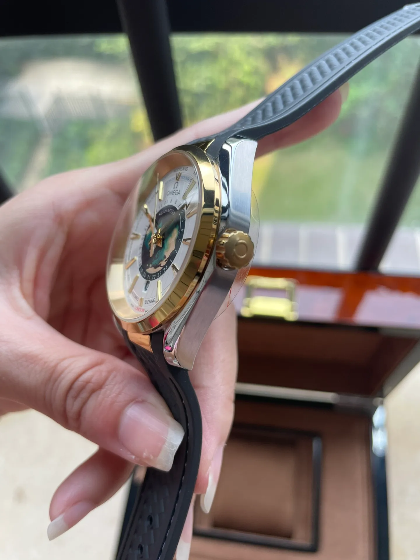 【High-end replica】💰1160! OMEGA-Omega Seamaster Series AQUA TEERA 150m 150m watch has a diameter of 41.5 mm (Earth surface - calendar display) 316L stainless steel original case (big factory case) original three-dimensional hour ding super luminous cowhide strap, rubber strap/316L stainless steel strap original buckle see-through fully automatic mechanical movement. Hot-selling items[strong]
