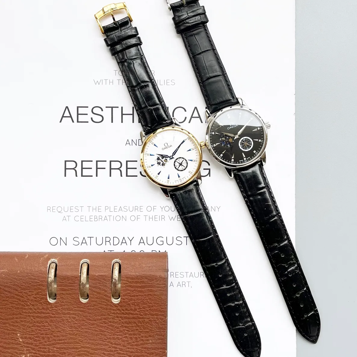 【High-end replica】💰1440! The OMEGA Butterfly series is a fine men's watch with four separate hands and a moon phase display. It is exquisite in craftsmanship, original, noble and gentlemanly. Using fully automatic imported 8217 mechanical movement, top-grade 316 stainless steel case, stainless steel strap/imported calfskin strap, sapphire mirror, size 40*12🍊Real shot🔰The quality is consistent!