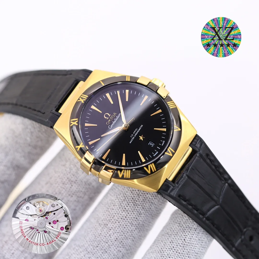 【Top Replica】💰3440! OMEGA fifth generation constellation series! The most suitable size for Asian constellation watches is 39mm 41mm 1⃣️The bezel is upgraded, and the Roman numerals are adjusted to the direction of the wearer, making it easier for the wearer to read time information just like the original; 2⃣️Half-moon section, the adjusted claw details are slimmer, and the case and claws are polished and chamfered to make the integration more natural, making the watch more refined; 3⃣️The crown is engraved with the LOGO, and the polishing and frosting effects are consistent with the original; 4⃣️The color of the dial is adjusted by engineers, and the satin embossed dial makes the overall style more youthful and fashionable. There is a trapezoidal calendar window at 6 o'clock that is consistent with the original; 5⃣️The hands are molded from the original, filled with luminous effect, and polished and sanded. It took half a year to pursue the same oblique effect as the original. The process is difficult, and we only pursue the same feeling as the original when worn by customers; 6⃣️It is equipped with the modified original 8800/8801 coaxial master chronometer movement, [non-deck] with wear-resistant sapphire glass, so that the beauty of the dial and movement can be clearly seen; 7⃣️The movement and case on the back are engraved with the same code, which is the same as the code on the warranty card and hangtag. One code for each watch, three codes in one, never repeated; 8. It is as exquisite as the original in every detail, and it feels like the original when worn! New masterpiece welcomes your tasting! Welcome to reprint!