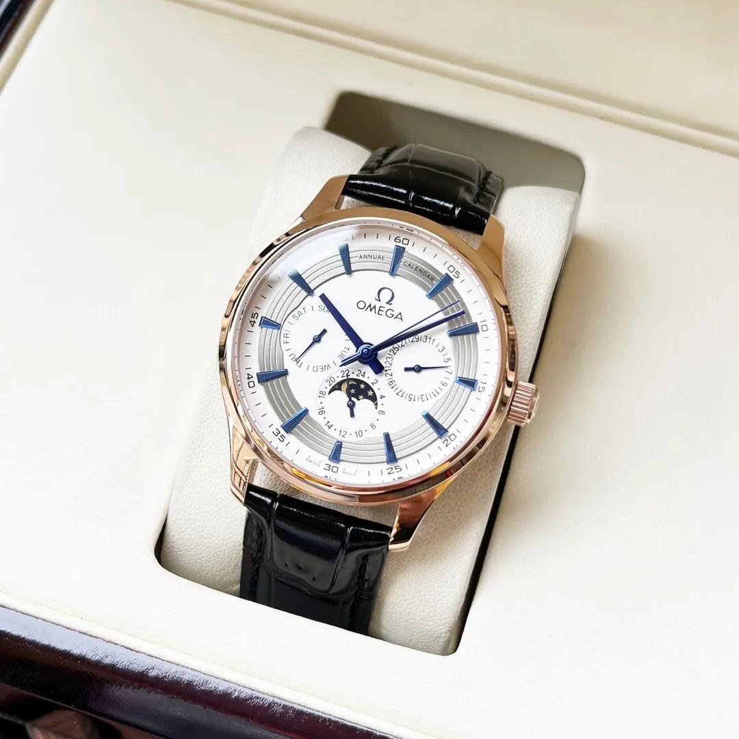 【Customized all-in-one machine】💰1720! Omega-Omega men's watch imported fully automatic Citizen 9015 all-in-one mechanical movement sapphire mirror 316L stainless steel case stainless steel strap/imported calfskin strap fashion design business casual size: diameter 40mm thickness 12mm