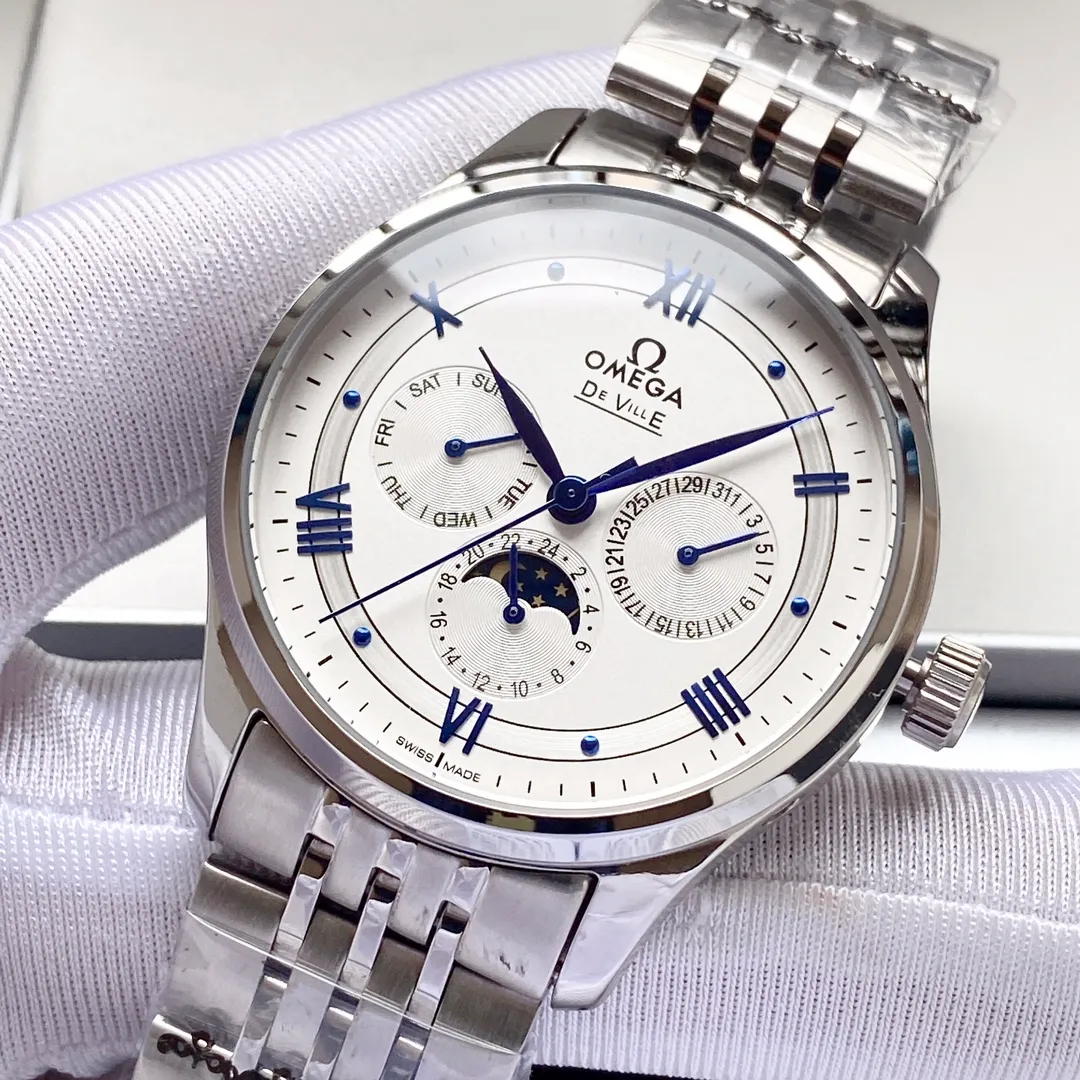【Customized all-in-one machine】💰1720! Omega-Omega men's watch imported fully automatic 9015 all-in-one mechanical movement wear-resistant and scratch-resistant sapphire mirror 316L stainless steel case stainless steel strap fashion design business casual size: diameter 40mm thickness 12mm