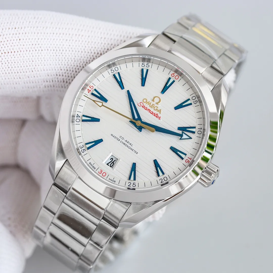 【Top Replica】💰Private chat! Omega Seamaster 150m Aqua Terra Observatory 41mm 1: Free choice of tape/steel tape. 2: Made of stainless steel, the horizontal “teak” dial is unique. 3: Screw-in embossed technology crown with new “cone-shaped” design, more convenient for debugging. 4: The sides are exquisitely brushed and polished, and the bottom cover has a new corrugated design. 5: Equipped with the new version of Omega 8900 movement, which is accurate and reliable! 6: Upper and lower sapphire coated with AR glass, capable of everything from land to ocean!