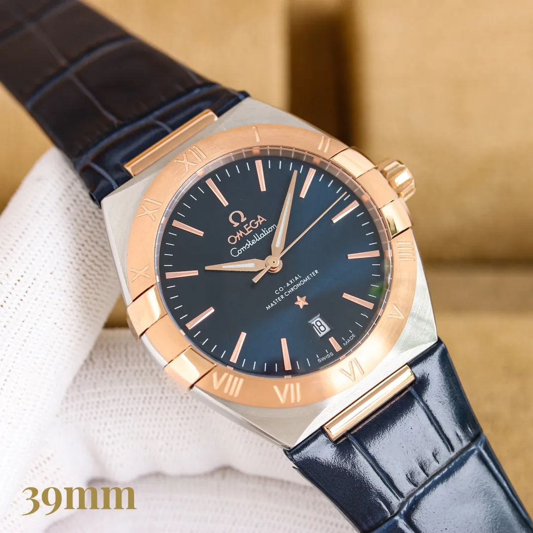 【Customized all-in-one machine】💰1720! Omega fifth generation constellation series! Brand new original size 39MM watch! Fully automatic imported Citizen mechanical movement, a hot-selling item in 2024‼ ️ [Movement] The original imported 9015 all-in-one movement, the see-through bottom movement can be seen at a glance, perfectly presented [Case] ​​316L stainless steel case, made by exclusive CNC technology, with arched double-dived sapphire mirror, clear text lines and well-proportioned checkered pattern, three-degree waterproof, watch diameter 39/11mm [Bracelet] Imported rubber tape from Italy with original folding clasp, please pay attention to the details
