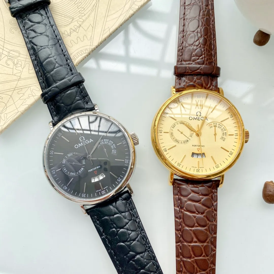 【Foreign Trade Import】💰1440! Omega (Exquisite and wise work) High-definition real shot 🎈🎈 Type: Exquisite men's watch (more excellent) Best design Strap: Genuine leather strap (more comfortable) Movement: Top mechanical movement (stable) Material: Mineral super strong mirror (wear-resistant) Real man's wise style Strong three-dimensional sense Special design Return with great reputation Size: 43mm diameter 12mm thick high-definition real shot! quality assurance!