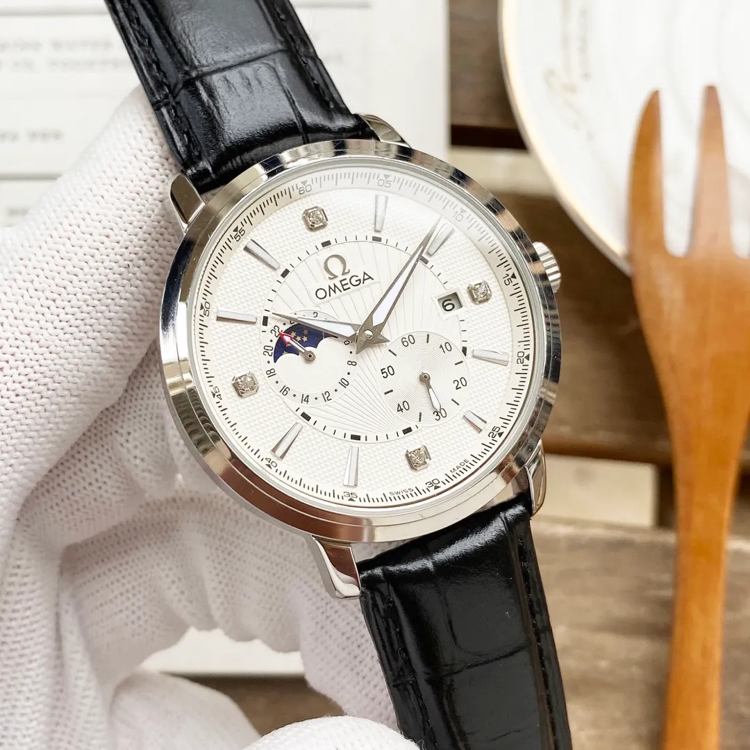 【High-end replica】💰1360! Omega's premium men's watch has a four-hand separated moon design, noble atmosphere, gentlemanly style, excellent quality, and is selling well all over the city. Using fully automatic mechanical movement, top-grade 316 stainless steel case, imported calfskin strap, mineral super mirror, size 40*13