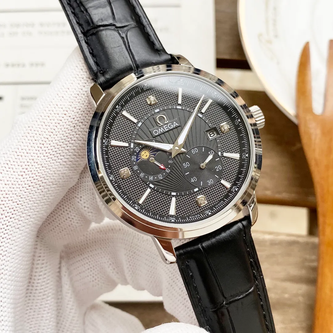 【High-end replica】💰1360! Omega's premium men's watch has a four-hand separated moon design, noble atmosphere, gentlemanly style, excellent quality, and is selling well all over the city. Using fully automatic mechanical movement, top-grade 316 stainless steel case, imported calfskin strap, mineral super mirror, size 40*13
