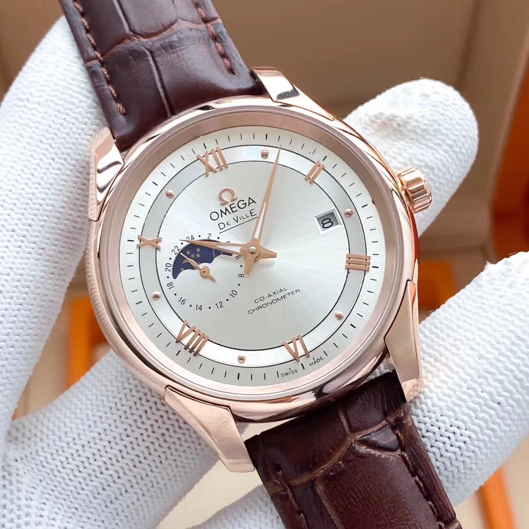 【Foreign trade import】💰1160! OMEGA-OMEGA ‼ ️Exquisite men's watch🌹🌹🌹Equipped with moon phase design, noble and gentlemanly style, excellent quality, hot selling all over the city. Adopting fully automatic mechanical movement, top-grade 316 stainless steel case, imported calfskin strap, mineral super mirror, size 40*13🔥The top products are constantly produced🔥