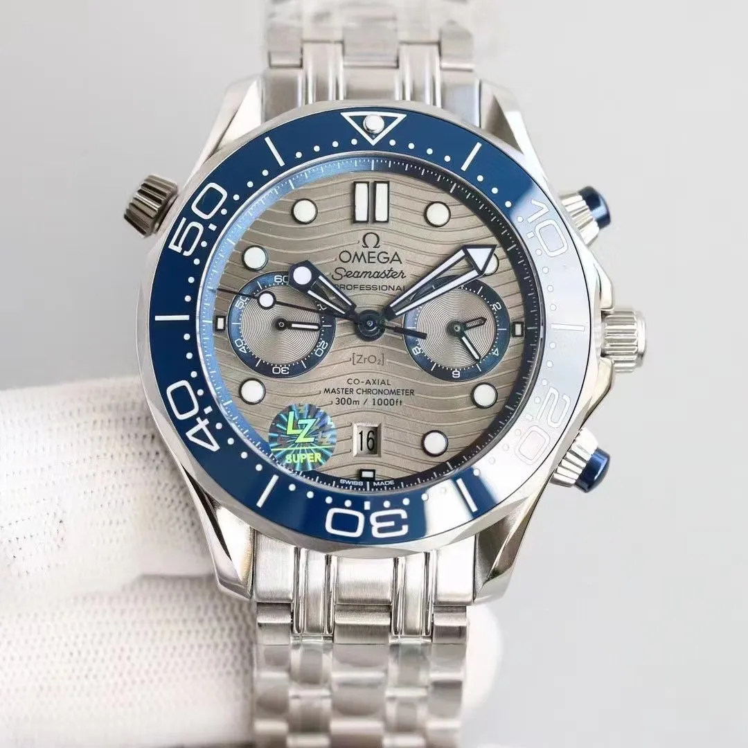 【High-end replica】💰1440! Top replica 💰Private chat! OMEGA's new Seamaster 210.22.44.51.01.001 Seamaster 300m chronograph men's watch. The highest version of the chronograph watch currently on the market. 1: The case is sanded, fine, white and bright, and the beveled edges are polished and chamfered with genuine precision. 2: Equipped with a replica Omega 9900 chronograph movement, 904 fine steel case 44 mm. , Tianjin natural rubber strap, 3: Paired with a ceramic bezel decorated with white enamel diving scales, making exploration unique 4: The mirror is made of imported sapphire, which has high hardness, scratch resistance, and is extremely transparent 5: The dial is made of blue (black) ceramics and is decorated with laser-engraved wave patterns. It matches the hollow hands and white enamel diving scales to interpret the charm of the ocean. Please look for the exclusive quality.