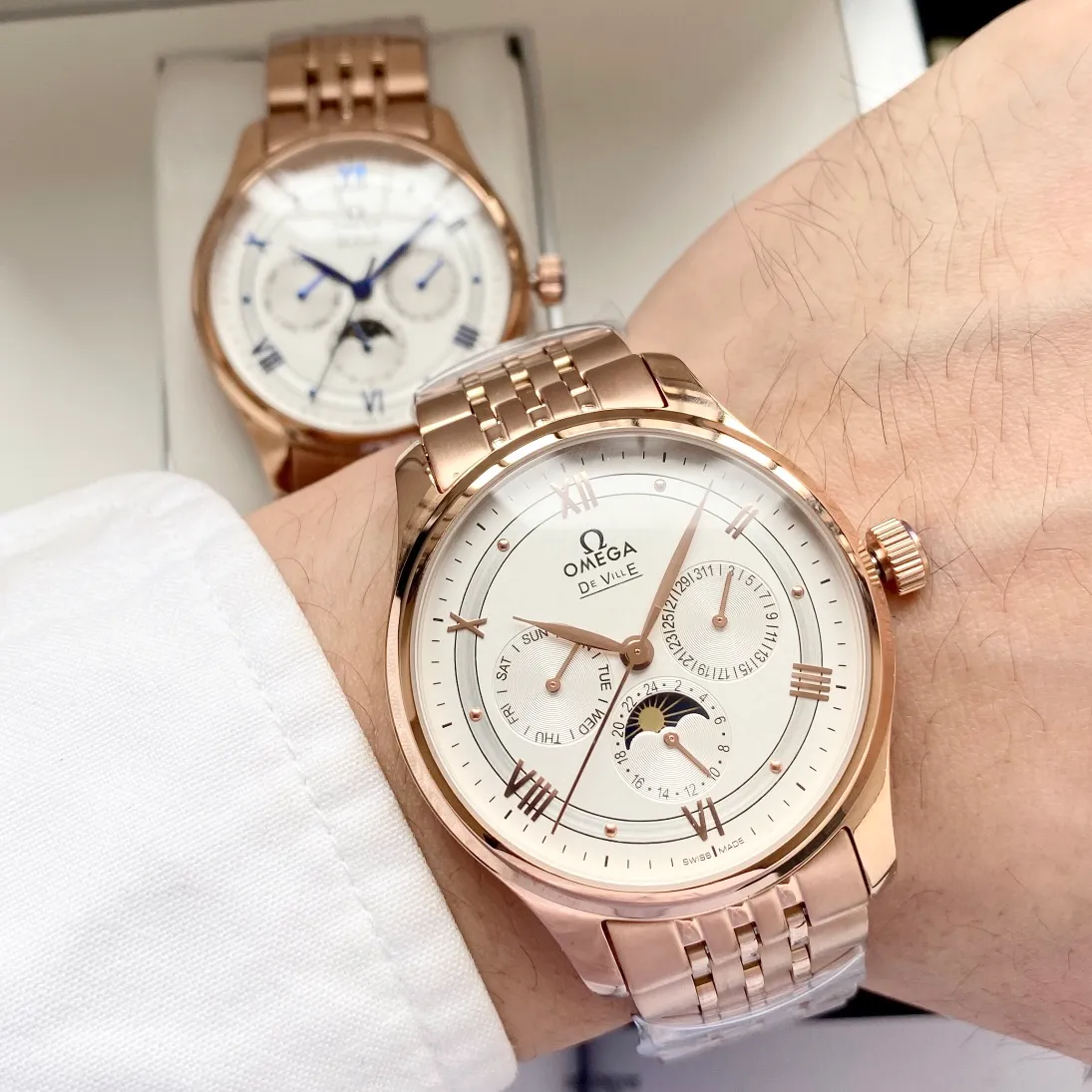 【Customized all-in-one machine】💰1720! Omega-Omega men's watch imported fully automatic 9015 all-in-one mechanical movement wear-resistant and scratch-resistant sapphire mirror 316L stainless steel case stainless steel strap fashion design business casual size: diameter 40mm thickness 12mm