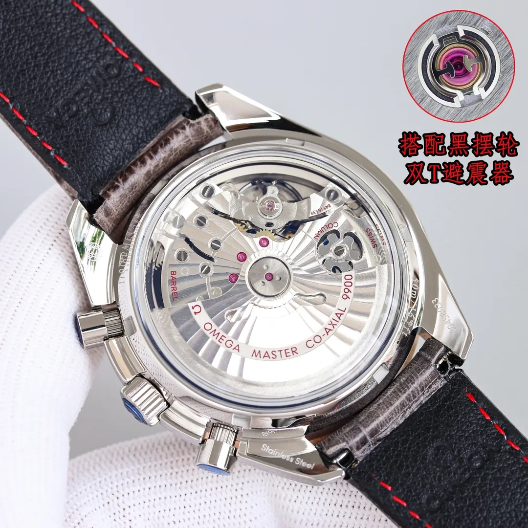 💎Omega Racing Chronograph [SPEEDMASTER] uses 7750 modified Omega 9900 chronograph black balance wheel movement Double T shock absorber🔥【1】The steel is made of imported AISI316L special steel and hardened, so the hardness reaches 240HV. The sand pattern you see on the watch case is clear, delicate, white, and has no pores, which perfectly restores the original material. 【2】Transparent The arc-shaped sapphire crystal glass mirror makes the dial more prominent. [3] The matte dial is equipped with platinum-plated nails, and the luminous light is made of imported super luminous powder. [4] The Speedmaster Moon series is equipped with a stainless steel strap and an imported cowhide leather strap. The strap and ceramic ring can be interchanged with the original version. We may never be able to go into space, but we can at least own an Omega moon watch in our lifetime.