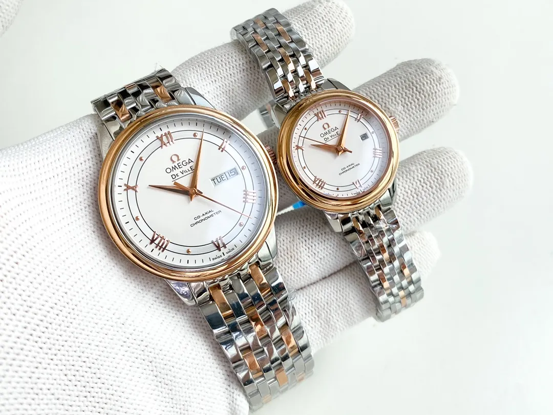 [High-end replica] 💰1720 each! Omega Die Fei series couple's Citizen mechanical watch pair. Men's original imported Japanese Citizen 8215 movement. Women's Citizen 6T51 movement. Fully automatic machinery (please look at the movement diagram) for accurate travel time. 316L stainless steel case (purely handmade) men's double calendar, women's single calendar. Size: 40mm for men, 30mm for women, 10.5mm thick 🔥Top product, high quality products constantly🔥