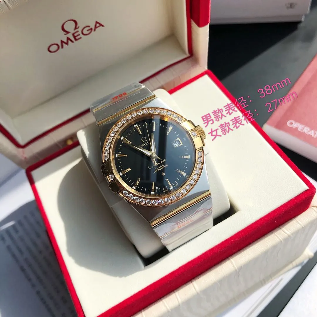 Constellation series couple watch. Men's size: 38/10.5mm. Women's size: 27/10.5mm [Annual masterpiece, classic hit] In 2020, GD produced another full series of high-quality products to fill the gap-Omega Constellation series fully automatic mechanical watch. It has been sharpened for ten years and never gives up! Another high-quality, ultra-affordable representative work produced by GD once again refreshes the "genuine appearance details, built-in new Citizen movement" [Movement] GD produces the entire network's exclusive replica Constellation series men's watch equipped with 💯 The new Citizen 8215 automatic mechanical movement, and the women's watch is equipped with 💯 The new Citizen 6T51 automatic mechanical movement, exclusive correction of the 8501 original automatic hammer, the kinetic energy of the movement is durable, and the travel time is accurate, ⭕️ Reworked [Case] 💯 Super waterproof, you can swim with confidence 🚰 316L stainless steel case, CNC cutting process for the same material bracelet, perfect shell shape and joints, replica craftsmanship, the thinnest workmanship of the same level of movement‼ ️ Equipped with a high-quality Swarovski crystal diamond ring (not an ordinary pickaxe stone), it is colorful under the sun [Details] The original strips and diamond sides are optional, and the original ones are all the same color. The bracelet is equipped with the only original folding clasp in its class, and the sapphire anti-scratch glass mirror reads clearly [Inventory] 1000+ in the whole series, long-term replenishment supply ⚠️Please look for the exclusive quality of GD products