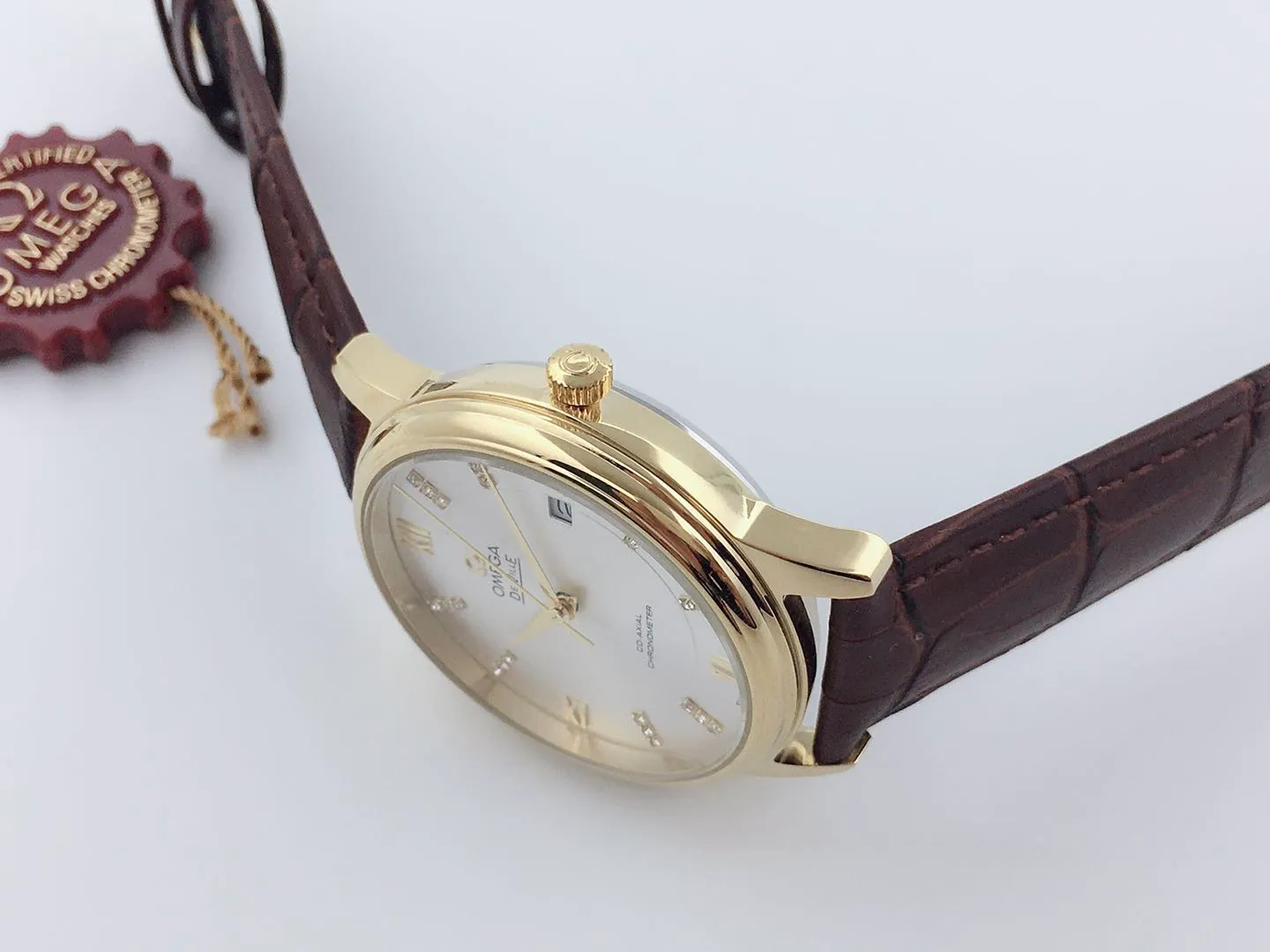 【Foreign trade import】💰970! Omega Butterfly Series Movement: Mechanical Size: 39.5mm Thickness: 10mm Table bottom: dense bottom Mirror: sapphire crystal Strap: Genuine leather Brown Buckle: Pin buckle Waterproof depth: daily waterproof