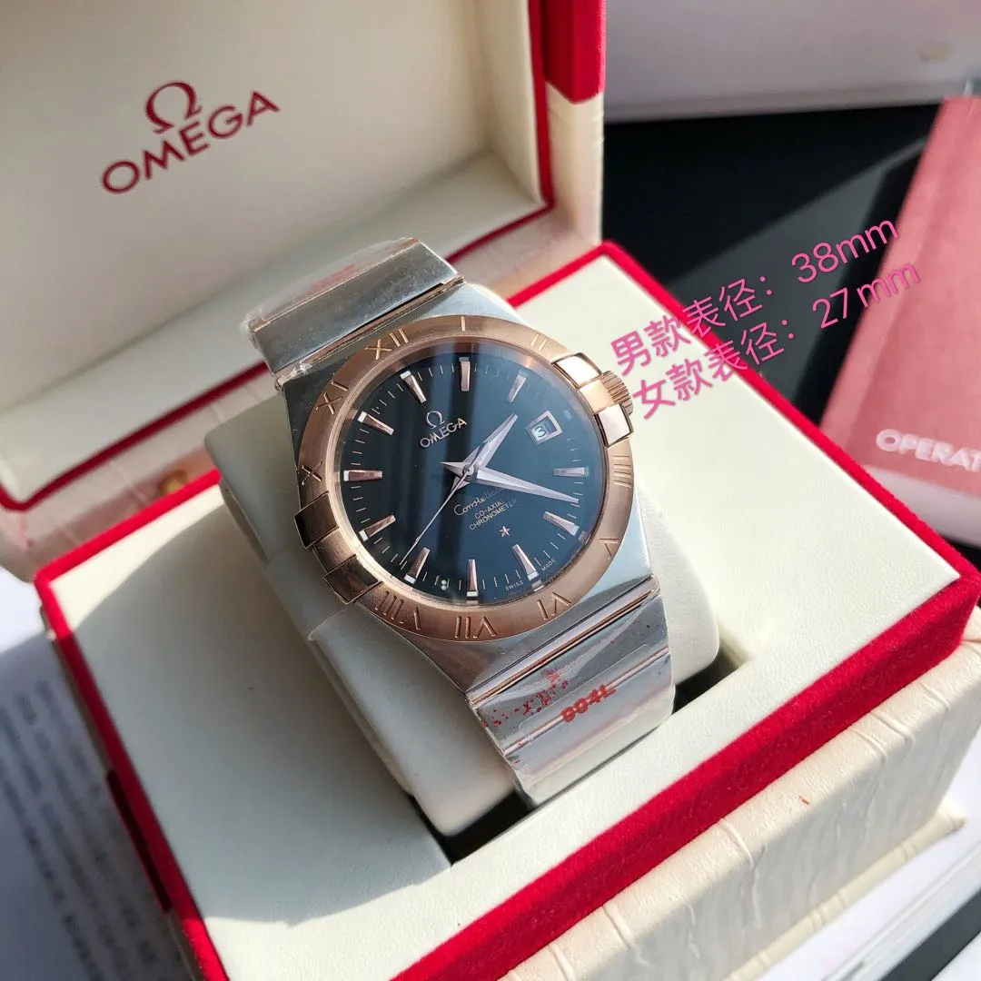 Constellation series couple watch. Men's size: 38/10.5mm. Women's size: 27/10.5mm [Annual masterpiece, classic hit] In 2020, GD produced another full series of high-quality products to fill the gap-Omega Constellation series fully automatic mechanical watch. It has been sharpened for ten years and never gives up! Another high-quality, ultra-affordable representative work produced by GD once again refreshes the "genuine appearance details, built-in new Citizen movement" [Movement] GD produces the entire network's exclusive replica Constellation series men's watch equipped with 💯 The new Citizen 8215 automatic mechanical movement, and the women's watch is equipped with 💯 The new Citizen 6T51 automatic mechanical movement, exclusive correction of the 8501 original automatic hammer, the kinetic energy of the movement is durable, and the travel time is accurate, ⭕️ Reworked [Case] 💯 Super waterproof, you can swim with confidence 🚰 316L stainless steel case, CNC cutting process for the same material bracelet, perfect shell shape and joints, replica craftsmanship, the thinnest workmanship of the same level of movement‼ ️ Equipped with a high-quality Swarovski crystal diamond ring (not an ordinary pickaxe stone), it is colorful under the sun [Details] The original strips and diamond sides are optional, and the original ones are all the same color. The bracelet is equipped with the only original folding clasp in its class, and the sapphire anti-scratch glass mirror reads clearly [Inventory] 1000+ in the whole series, long-term replenishment supply ⚠️Please look for the exclusive quality of GD products