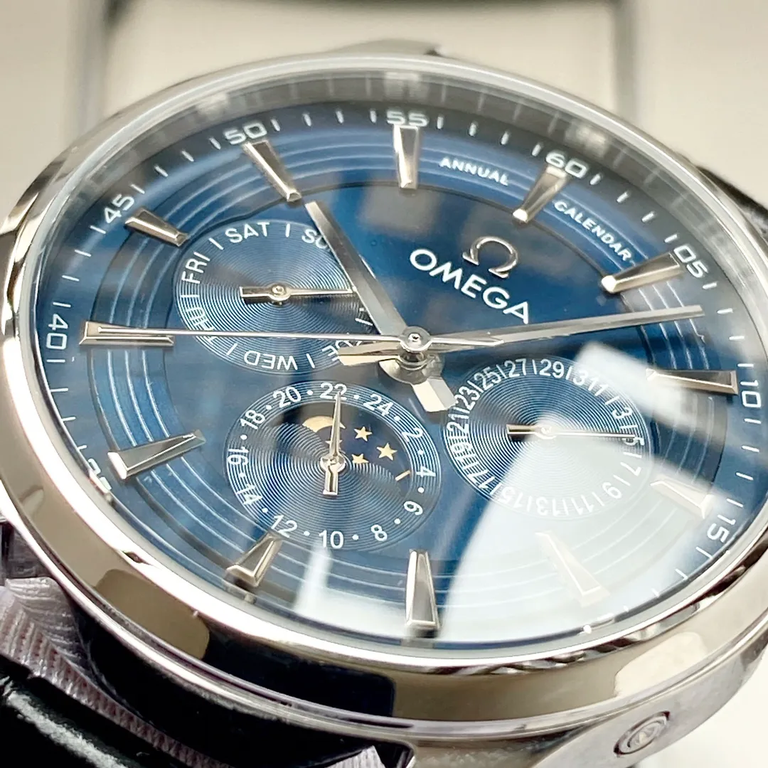 【High-end replica】💰1520! Omega-Omega men's watch equipped with imported fully automatic Citizen 8215 mechanical movement, wear-resistant and scratch-resistant sapphire mirror, 316L stainless steel case, genuine calfskin strap, fashionable design, business casual, size: diameter 40mm, thickness 12mm