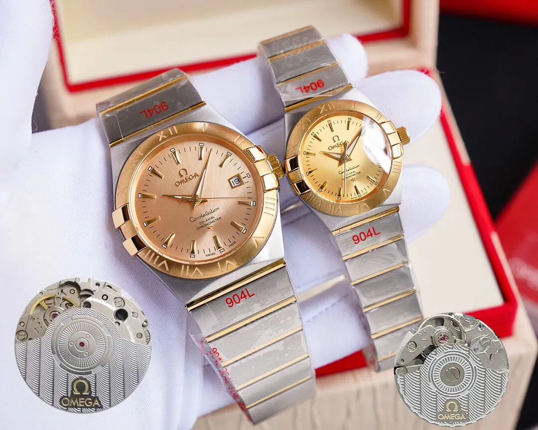 [High-end replica] 💰1920 one! OMEGA-OMEGA‼ The Constellation series displays a timeless and charming design concept with its famous "Griffes" and eye-catching dial. Elegant "Clous de Paris" literal design, calendar display function at 3 o'clock. Men's model: built-in imported 9015 movement mechanical (zero repair). Female model: built-in imported 9015 movement mechanical (zero repair)...Swiss quality 100% super waterproof luminous sapphire glass back design, size male 38mmx10.5, female 27mmx10.5 🔥Top product Excellent products 🔥