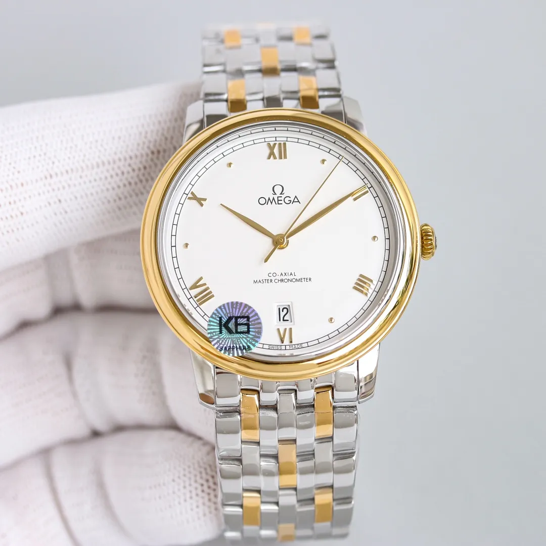 【Top Replica】💰3700! The fourth generation of the new Omega De Ville Elegant series, classic business men's model, size 40x10mm, 8800 black balance wheel automatic mechanical movement, 316 stainless steel case, sapphire mirror, arched dial, dial decorated with "orbital" minute chart, gray hands with PVD treatment, Roman numerals and cambered hour markers alternate, Italian cowhide strap and 316 stainless steel strap optional, original pin buckle and double snap buckle, waterproof to 50 meters!