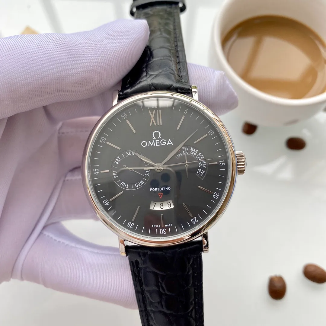 【Foreign Trade Import】💰1440! Omega (Exquisite and wise work) High-definition real shot 🎈🎈 Type: Exquisite men's watch (more excellent) Best design Strap: Genuine leather strap (more comfortable) Movement: Top mechanical movement (stable) Material: Mineral super strong mirror (wear-resistant) Real man's wise style Strong three-dimensional sense Special design Return with great reputation Size: 43mm diameter 12mm thick high-definition real shot! quality assurance!