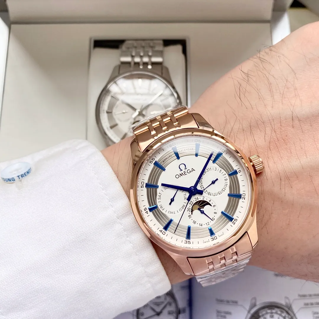 【High-end replica】💰1520! Omega-Omega men's watch equipped with imported fully automatic Citizen 8215 mechanical movement, wear-resistant and scratch-resistant sapphire mirror, 316L stainless steel case, stainless steel strap, fashionable design, business casual, size: diameter 40mm, thickness 12mm