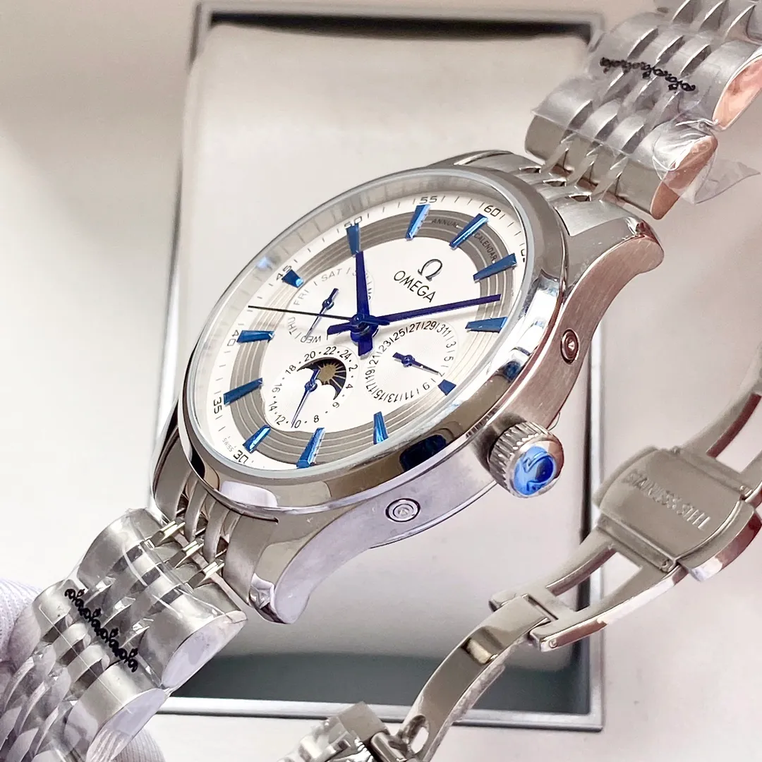 【High-end replica】💰1520! Omega-Omega men's watch equipped with imported fully automatic Citizen 8215 mechanical movement, wear-resistant and scratch-resistant sapphire mirror, 316L stainless steel case, stainless steel strap, fashionable design, business casual, size: diameter 40mm, thickness 12mm