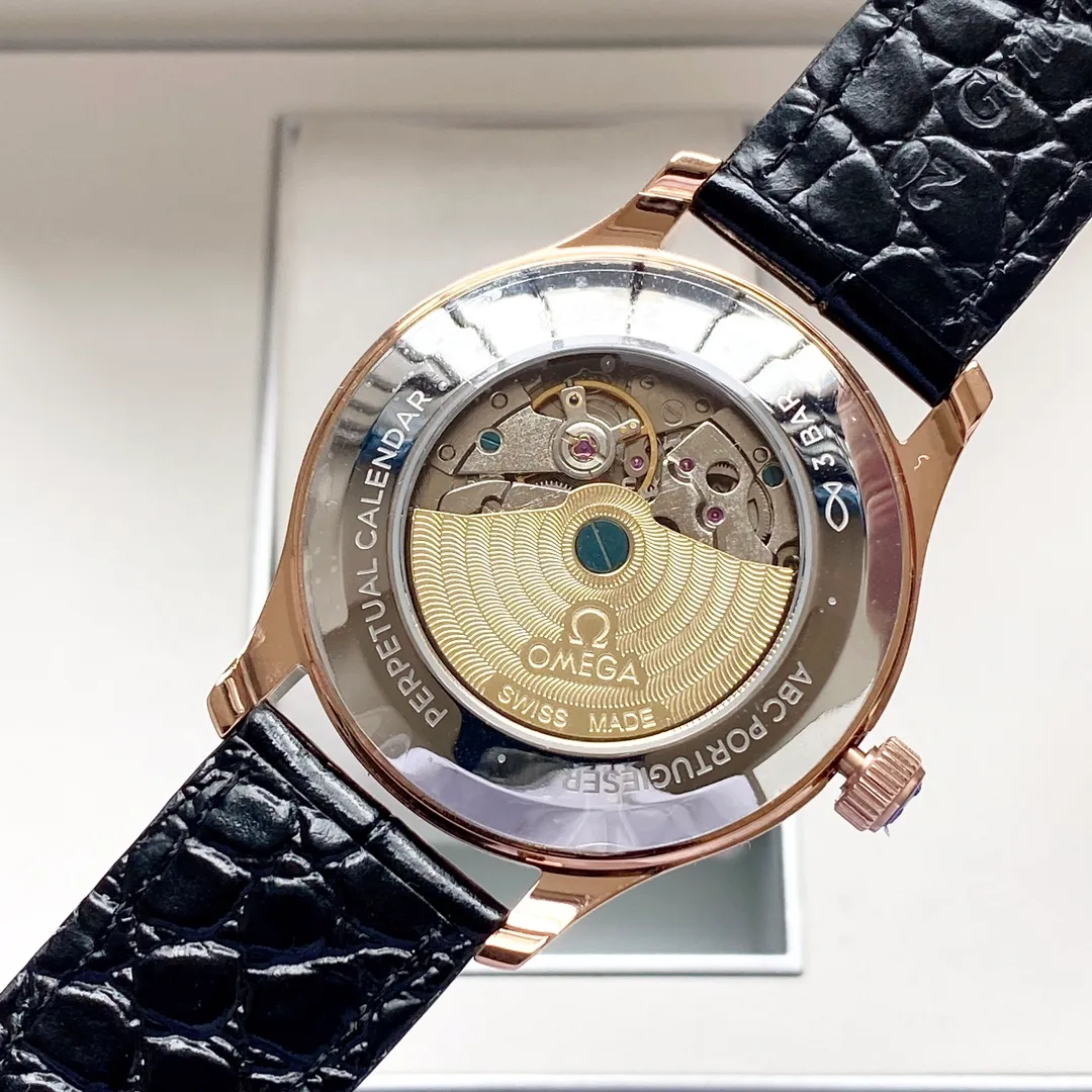【High-end replica】💰1520! Omega-Omega men's watch equipped with imported fully automatic Citizen 8215 mechanical movement, wear-resistant and scratch-resistant sapphire mirror, 316L stainless steel case, genuine calfskin strap, fashionable design, business casual, size: diameter 40mm, thickness 12mm